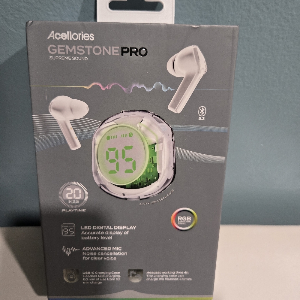 Gemstone Pro Wireless Earbuds - Silver